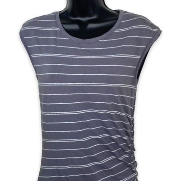 Athleta Gray Stripe Carefree Tee Dress Size Small - Picture 7 of 9